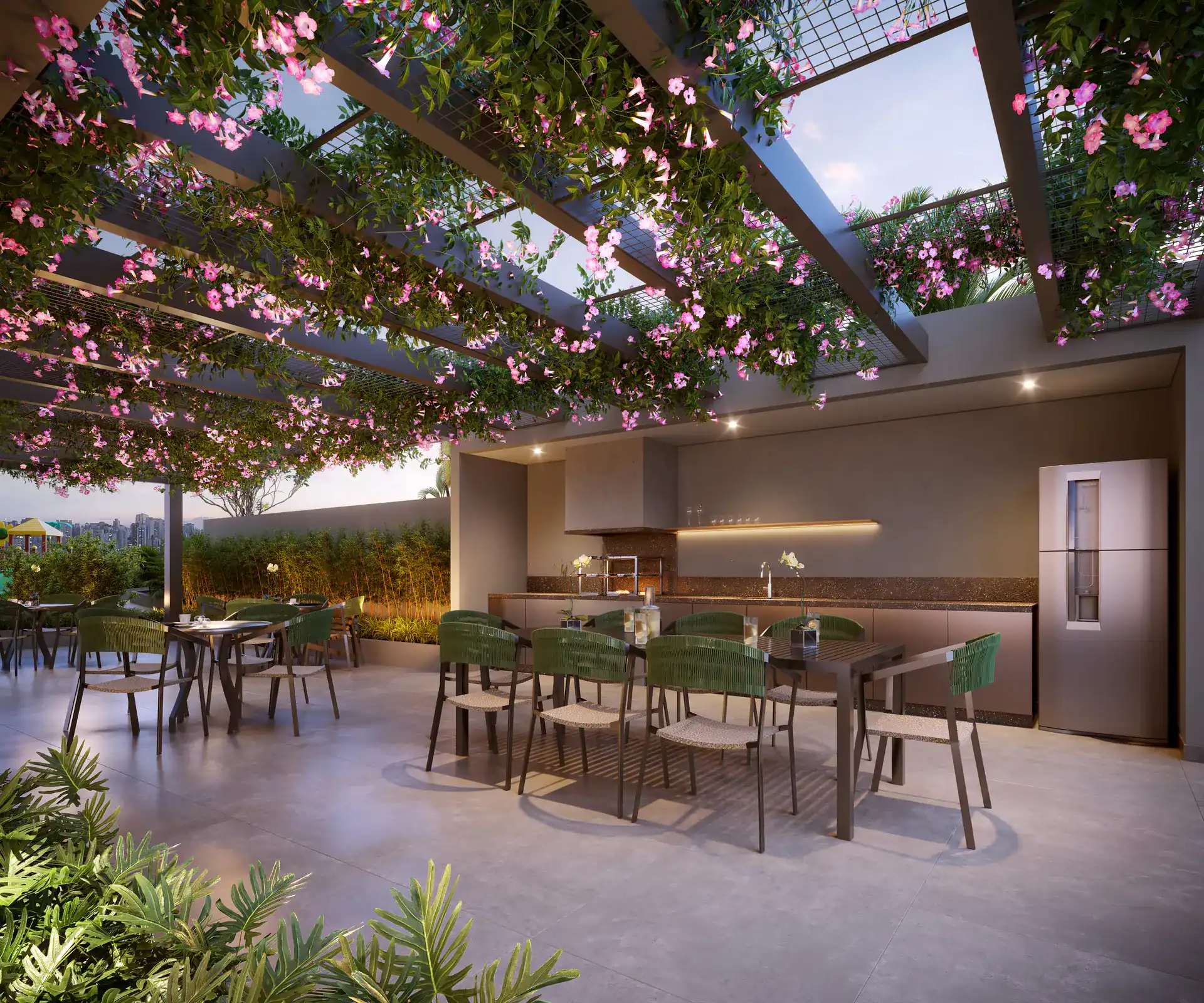 Churrasqueira e forno de pizza do Upside Vista